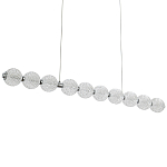 Подвесной линейный светодиодный светильник Crystal Globule Linear Hanging Lamp Chrome варинант исполнения - 1 | Loft Concept в Волгограде