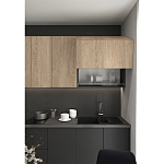 Черный матовый кухонный гарнитур с фасадом под дерево Renart Kitchen Set варинант исполнения - 4 | Loft Concept в Волгограде