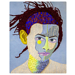 Картина с вышивкой Портрет wall panel People with the yellow ear 2 варинант исполнения - 3 | Loft Concept в Волгограде