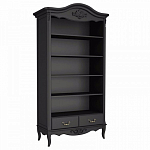 Стеллаж черный широкий из массива бука с 5-ю полками и 2-мя ящиками Black Provence варинант исполнения - 1 | Loft Concept в Волгограде