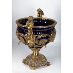 Чаша темно-синего цвета с фигурками ангелов и рельефным декором Eden Garden porcelain and bronze варинант исполнения - 4 | Loft Concept в Волгограде