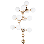 Торшер с плафонами из стеклянных шаров Pearls Suspension Gold Floor Lamp варинант исполнения - 2 | Loft Concept в Волгограде