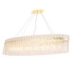 Люстра подвесная овальная с рельефными стеклянными панелями и золотым металлическим каркасом Textured Glass Chandelier варинант исполнения - 2 | Loft Concept в Волгограде