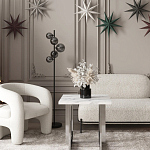 Кресло дизайнерское для лаунж зоны жемчужного цвета Pearl Lounge варинант исполнения - 3 | Loft Concept в Волгограде