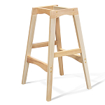 Барный стул со спинкой на 4-х деревянных ножках Голубой Велюр Ava Charm варинант исполнения - 3 | Loft Concept в Волгограде