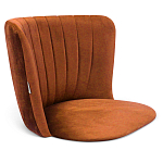 Барный стул со спинкой на 4-х деревянных ножках Оранжевый Велюр Ava Charm варинант исполнения - 3 | Loft Concept в Волгограде