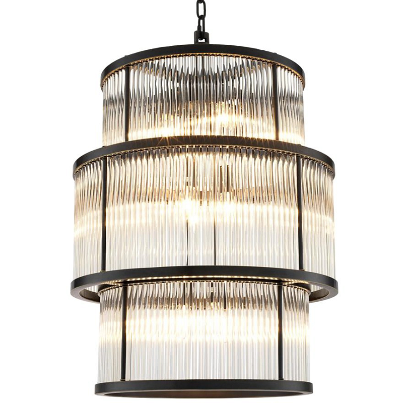 Люстра Chandelier Palmera Bronze Темная бронза Прозрачное Стекло Люстра Chandelier Palmera Bronze Темная бронза Прозрачное Стекло в Волгограде | Loft Concept