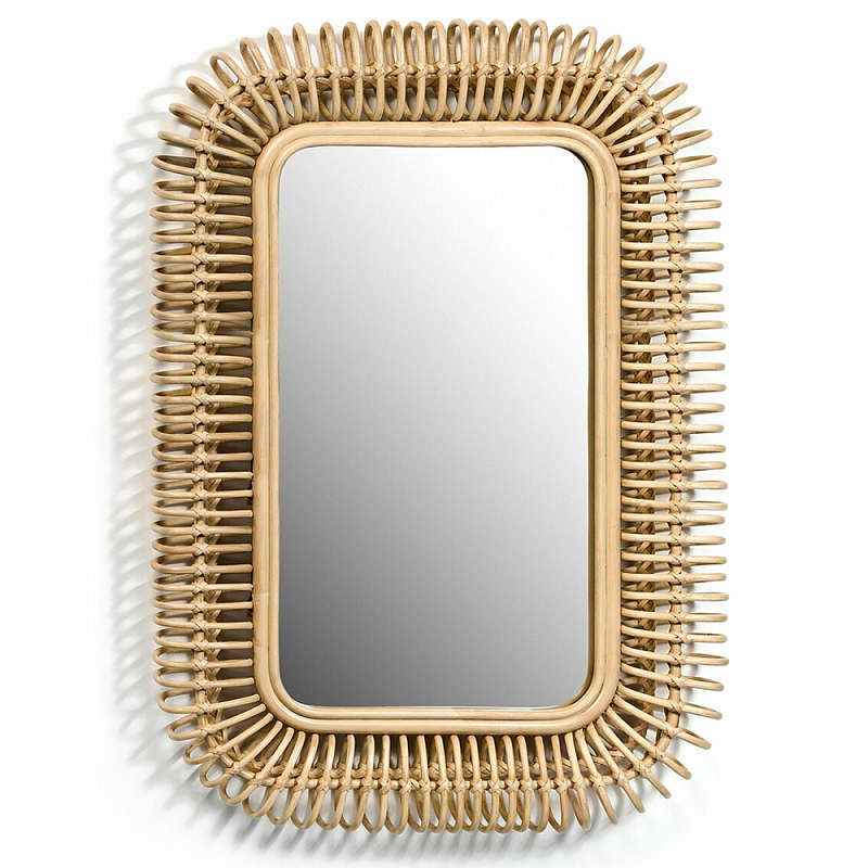 Зеркало из ротанга WICKER MIRROR Бежевый Зеркало из ротанга WICKER MIRROR Бежевый в Волгограде | Loft Concept