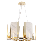 Люстра подвесная круглая с мраморными прямоугольными вставками и золотым основанием Диаметр 55 см Marble square Chandelier варинант исполнения - 4 | Loft Concept в Волгограде