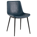 Стул с обивкой из экокожи темно-синего цвета RHOMBUSES UPHOLSTERY варинант исполнения - 1 | Loft Concept в Волгограде