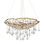 Люстра подвесная золотого цвета с металлическим сетчатым основанием и стеклянными каплевидными подвесками Hinkley варинант исполнения - 1 | Loft Concept в Волгограде