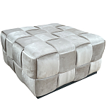 Пуф плетеный велюровый светло-бежевый  Soft Wicker Pouf варинант исполнения - 1 | Loft Concept в Волгограде