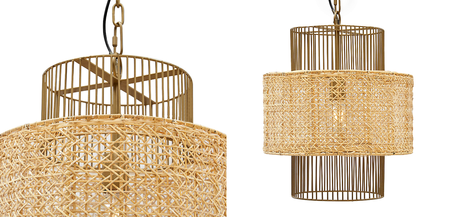 Люстра с плафоном из ротанга Raquel Wicker Chandelier Люстра с плафоном из ротанга Raquel Wicker Chandelier - Loft-Concept в Волгограде