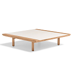 Дизайнерский кофейный стол из дерева с керамической столешницей уличный SWAY Coffee Table варинант исполнения - 6 | Loft Concept в Волгограде