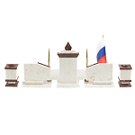 Настольный письменный набор из мрамора и лемезита с гербом и флагом России Marble Accessory варинант исполнения - 6 | Loft Concept в Волгограде