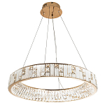 Кольцевая люстра с декором из мрамора и хрусталя Dione Ring Marble Crystal Chandelier варинант исполнения - 3 | Loft Concept в Волгограде