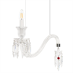 Подвесной светильник стеклянный в виде канделябра Curved Glass Chandelier варинант исполнения - 3 | Loft Concept в Волгограде