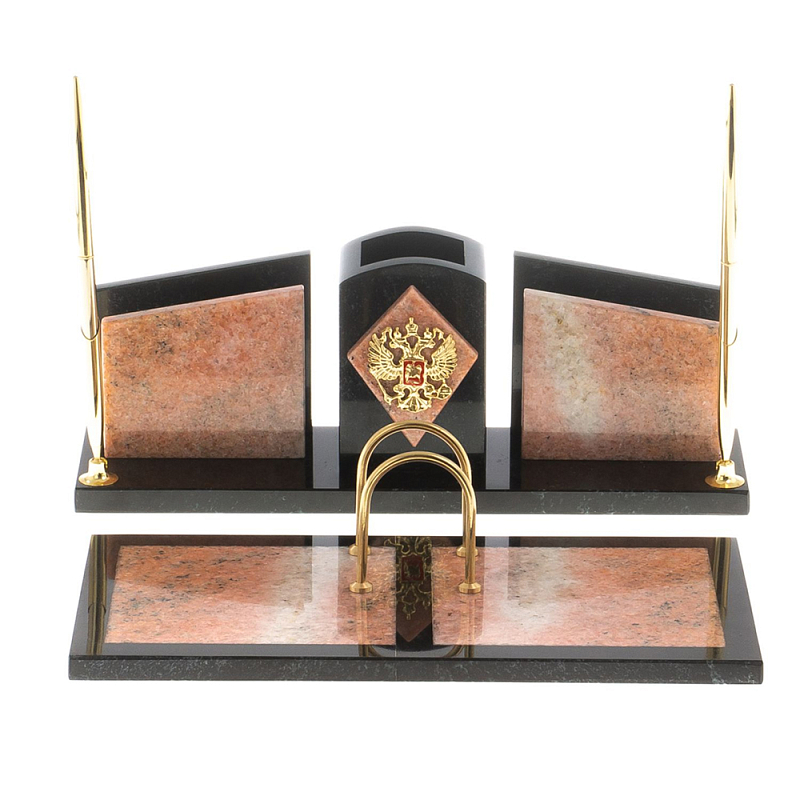 Настольный письменный набор из розового мрамора Marble Accessory Розовый Черный в Волгограде | Loft Concept 