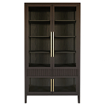 Витрина Primo со стеклянными фасадами и 2 ящиками Темный орех варинант исполнения - 7 | Loft Concept в Волгограде