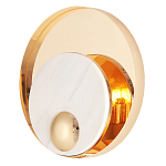 Бра с круглым плафоном из белого мрамора и золотистым металлическим обрамлением  Ginger & Jagger варинант исполнения - 1 | Loft Concept в Волгограде