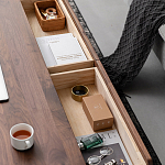 Кофейный стол из массива дерева с выдвижными ящиками Coffee Walnut Table варинант исполнения - 7 | Loft Concept в Волгограде