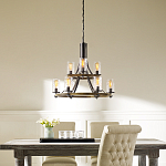 Люстра с цилиндрическим плафонами из толстого волнистого стекла в индустриальном стиле Feiss варинант исполнения - 7 | Loft Concept в Волгограде