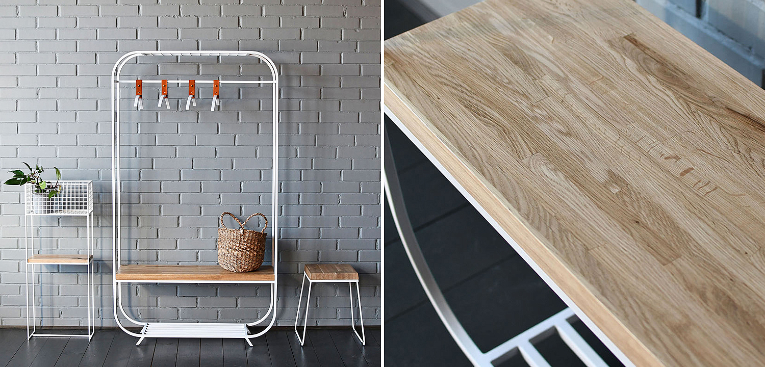 Рейл Hardin White Industrial Metal Rust Clothes Rail Рейл Hardin White Industrial Metal Rust Clothes Rail - Loft-Concept в Волгограде