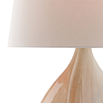 Настольная лампа на прозрачным основании с тканевым конусообразным абажуром Cream варинант исполнения - 1 | Loft Concept в Волгограде