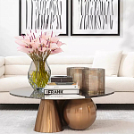 Дизайнерский журнальный стол с круглой столешницей на 3-х геометрических ножках Lehumod варинант исполнения - 4 | Loft Concept в Волгограде