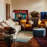 Трехместный диван с обивкой букле молочного цвета Leonois Boucle Sofa варинант исполнения - 5 | Loft Concept в Волгограде