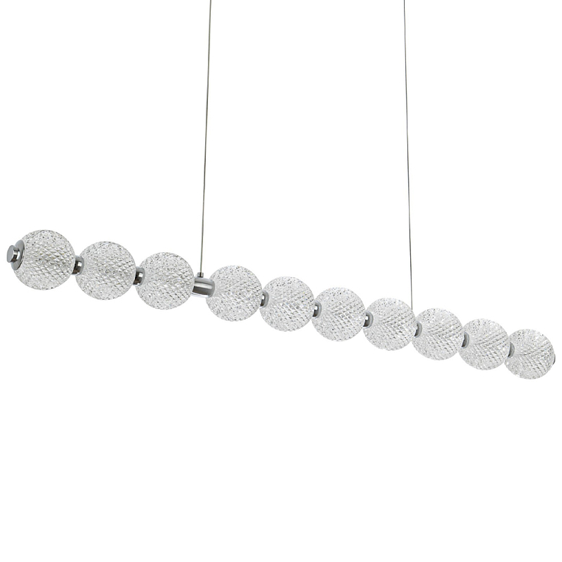Подвесной линейный светодиодный светильник Crystal Globule Linear Hanging Lamp Chrome Хром Прозрачный Подвесной линейный светодиодный светильник Crystal Globule Linear Hanging Lamp Chrome Хром Прозрачный в Волгограде | Loft Concept