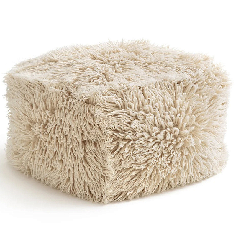 Пуф из шерсти Berthe Fluffy Pouf Бежевый Пуф из шерсти Berthe Fluffy Pouf Бежевый в Волгограде | Loft Concept