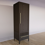 Узкий Шкаф Primo с 2 выдвижными ящиками Темный орех варинант исполнения - 3 | Loft Concept в Волгограде