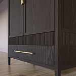 Шкаф платяной Primo с выдвижными ящиками шпон Темный орех варинант исполнения - 6 | Loft Concept в Волгограде