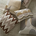 Чехол на подушку с вышивкой в виде геометрических узоров Beige Calista Square варинант исполнения - 6 | Loft Concept в Волгограде