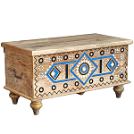 Сундук из массива манго Grey Mango Collection Blue Ornament варинант исполнения - 1 | Loft Concept в Волгограде