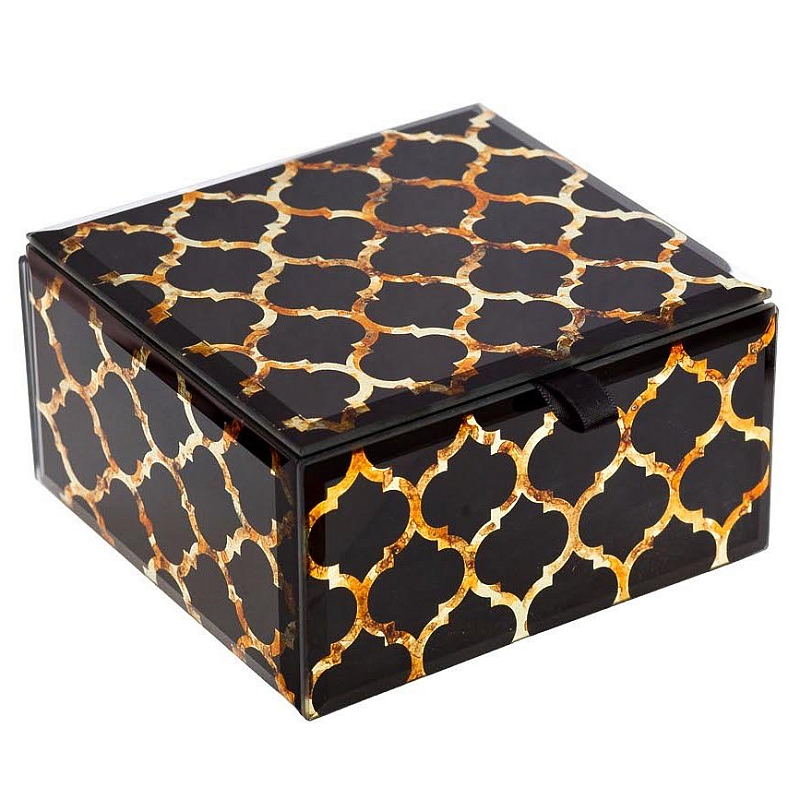 Шкатулка Oriental Rhombuses Cube Черный Шкатулка Oriental Rhombuses Cube Черный в Волгограде | Loft Concept