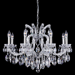 Люстра подвесная с 8-ю лампочками и прозрачными хрустальными подвесками на хромированном основании Crystal lamps варинант исполнения - 1 | Loft Concept в Волгограде