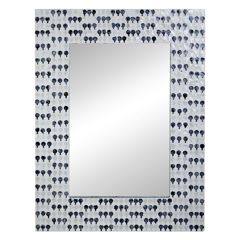 Прямоугольное зеркало с инкрустацией раковинами устриц Mother оf Pearl Facets  в Волгограде | Loft Concept 