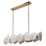 Люстра подвесная линейная с текстурированными мраморными элементами Marble square варинант исполнения - 3 | Loft Concept в Волгограде