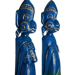 Комплект из 2-х деревянных статуэток Asmat Statuettes Blue Green варинант исполнения - 6 | Loft Concept в Волгограде