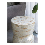 Приставной столик с мозаичным рисунком из раковин устриц Bone Inlay варинант исполнения - 7 | Loft Concept в Волгограде