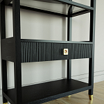 Стеллаж Elsa Dreams Black со стеклянными полками и ящиком варинант исполнения - 2 | Loft Concept в Волгограде