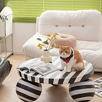 Дизайнерский журнальный стол круглый в чёрно-белую полоску Mypel варинант исполнения - 3 | Loft Concept в Волгограде