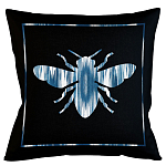 Подушка декоративная пчела с синим орнаментом Ikat Pattern варинант исполнения - 1 | Loft Concept в Волгограде