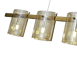 Подвесной светильник светодиодный с 5-ю цилиндрическими плафонами коньячного цвета из стекла и стали Andrea Сhandelier Сognac варинант исполнения - 2 | Loft Concept в Волгограде