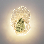 Бра с рельефным волнообразным стеклянным плафоном и вставкой из мрамора Liquid Stone варинант исполнения - 3 | Loft Concept в Волгограде