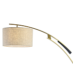 Торшер с изогнутой черной металлической ножкой и цилиндрическим абажуром из ткани Arched Metal Base  варинант исполнения - 2 | Loft Concept в Волгограде