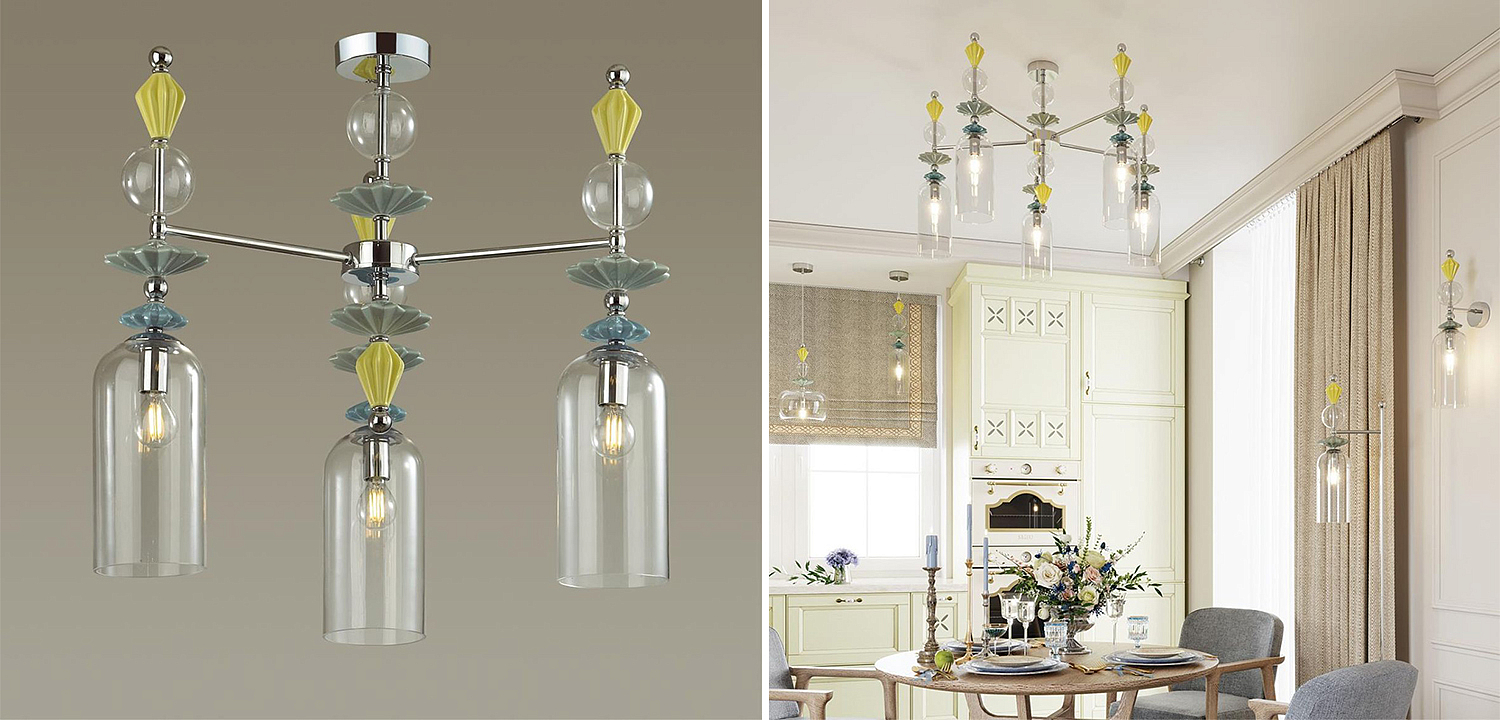 Люстра Iris Glass Chandelier candy 3 chrome Люстра Iris Glass Chandelier candy 3 chrome - Loft-Concept в Волгограде