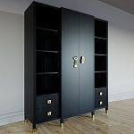 Большой шкаф с витриной Elsa Dreams Black варинант исполнения - 1 | Loft Concept в Волгограде